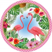 Тарелки бумажные одноразовые детские " Фламинго " 18 см,10 шт