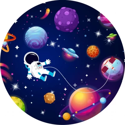 Тарелки бумажные детские одноразовые "Космос" 18 см 10 шт/уп Тарелки бумажные детские одноразовые "Космос" 18 см 10 шт/уп