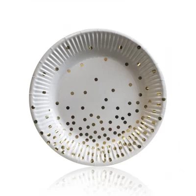 Тарелки бумажные одноразовые детские "Золотое конфетти" 18 см,10 шт Тарелки бумажные одноразовые детские "Золотое конфетти" 18 см,10 шт