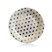 Тарелки бумажные одноразовые детские " Золото горох" 18 см,10 шт Тарелки бумажные одноразовые детские " Золото горох" 18 см,10 шт