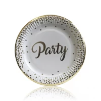 Тарелки бумажные одноразовые детские "Золотой Party" 18 см,10 шт