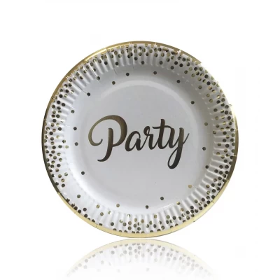 Тарелки бумажные одноразовые детские "Золотой Party" 18 см,10 шт Тарелки бумажные одноразовые детские "Золотой Party" 18 см,10 шт