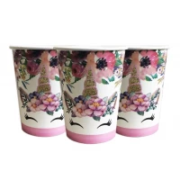 Стаканы одноразовые бумажные детские " Единорог цветы " 10 шт/уп  