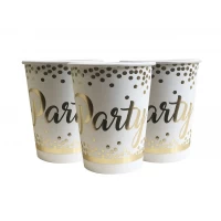 Стаканы одноразовые бумажные " Золотой Party " 10 шт/уп