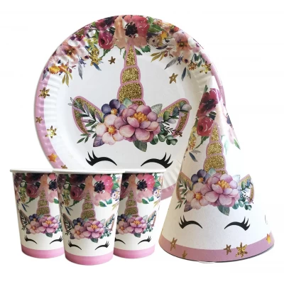 Набор для детского дня рождения " Единорог цветы " Тарелки -10 шт Стаканчики - 10 шт Колпачки - 10 шт Набор для детского дня рождения " Единорог цветы " Тарелки -10 шт Стаканчики - 10 шт Колпачки - 10 шт
