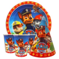 Набор для детского дня рождения " Щенячий патруль " Тарелки -10 шт Стаканчики - 10 шт Колпачки - 10 шт 