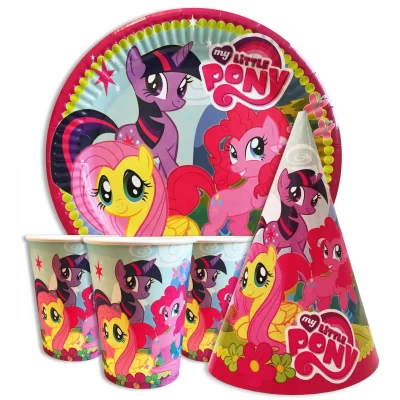Набор для детского дня рождения " Маленькие Пони " Тарелки -10 шт Стаканчики - 10 шт Колпачки - 10 шт Набор для детского дня рождения " Маленькие Пони " Тарелки -10 шт Стаканчики - 10 шт Колпачки - 10 шт
