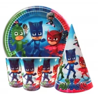 Набор для детского дня рождения " Герои в масках " Тарелки -10 шт Стаканчики - 10 шт Колпачки - 10 шт 