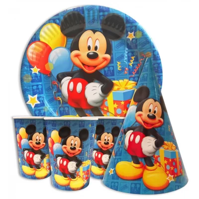 Набор для детского дня рождения " Микки Маус синий " Тарелки -10 шт Стаканчики - 10 шт Колпачки - 10 шт Набор для детского дня рождения " Микки Маус синий " Тарелки -10 шт Стаканчики - 10 шт Колпачки - 10 шт