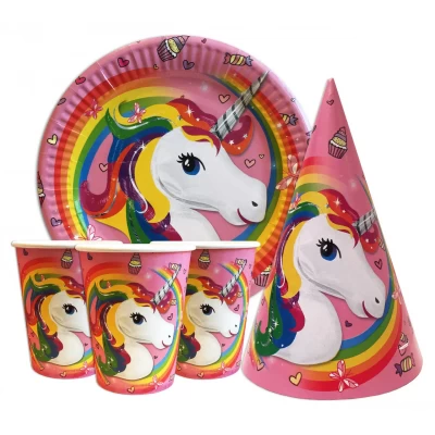Набор для детского дня рождения " Единорог " Тарелки -10 шт Стаканчики - 10 шт Колпачки - 10 шт Набор для детского дня рождения " Единорог " Тарелки -10 шт Стаканчики - 10 шт Колпачки - 10 шт