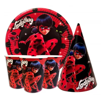 Набор для детского дня рождения " Леди Жук " Тарелки -10 шт Стаканчики - 10 шт Колпачки - 10 шт Набор для детского дня рождения " Леди Жук " Тарелки -10 шт Стаканчики - 10 шт Колпачки - 10 шт