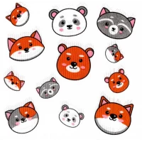 Салфетки сервировочные детские "Мордочки животных" 20 шт