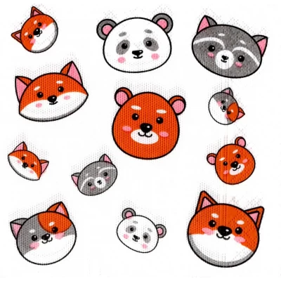 Салфетки сервировочные детские "Мордочки животных" 20 шт Салфетки сервировочные детские "Мордочки животных" 20 шт