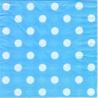 Салфетки бумажные праздничные Горох голубой (20 штук) 