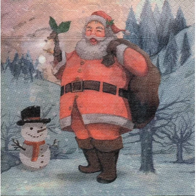 Салфетки сервировочные новогодние "Дед Мороз" 20 шт/уп Салфетки сервировочные новогодние "Дед Мороз" 20 шт/уп