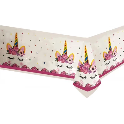 Скатерть детская полиэтиленовая " Единорог цветочный ", 180x110 см Скатерть детская полиэтиленовая " Единорог цветочный ", 180x110 см