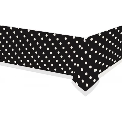 Скатерть детская полиэтиленовая " Горох черный " 180x110 см Скатерть детская полиэтиленовая " Горох черный " 180x110 см
