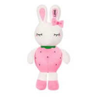 Мягкая игрушка Зайка клубничка розовый, 45 см