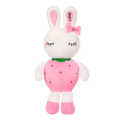 Мягкая игрушка Зайка клубничка розовый, 45 см