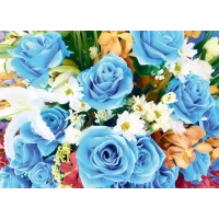 Пакет для подарка гигант горизонтальный "Синие розы" 46 х 33 см