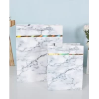 Пакет гигант вертикальный "Белый мрамор" 30х42 см  