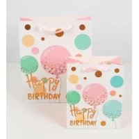 Пакет гигант вертикальный "Happy Birthday шарики" 30х42 см