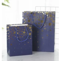 Пакет гигант вертикальный "Звёзды на синем" 30х42 см 