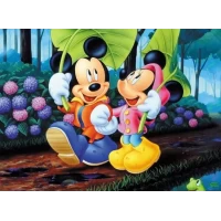 Пакет для подарка большой горизонтальный "Микки и Минни маус" 36х22 см  