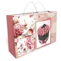 Пакет для подарка большой горизонтальный "Букет роз" 36х24 см  