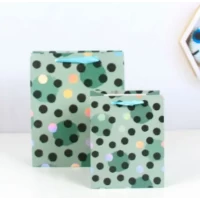 Пакет большой вертикальный "Горох на зелёном фоне" 26х32 см