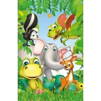 Подарочный пакет большой вертикальный "Лесные друзья" 25х38 см