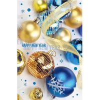 Новогодний пакет большой вертикальный "Ёлочные игрушки" 25х37 см