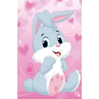 Пакет для подарка большой вертикальный "Милый зайка" 25х37 см  