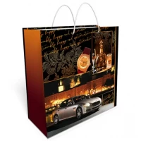 Подарочный пакет квадрат большой "Мужской стиль" 32 х 32 см 