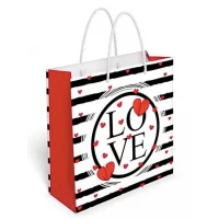 Подарочный пакет квадрат "Love" 17 х 16 см Подарочный пакет квадрат "Love" 17 х 16 см