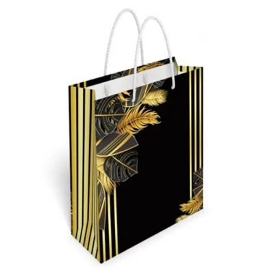 Подарочный пакет квадрат "Листы монстеры" 17 х 16 см