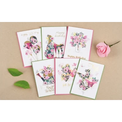 Набор мини открыток с аппликацией 10х15 см (6 шт/уп) Набор мини открыток с аппликацией 10х15 см (6 шт/уп)