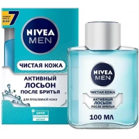 Лосьон мужской Nivea Чистая кожа после бритья 100 мл	
