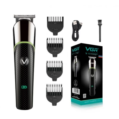 Машинка для стрижки волос и бороды VGR V-191 аккумуляторная беспроводная с 4 насадками