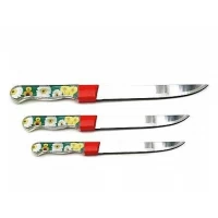 Нож кухонный 28,5 см, с цветной прозрачной пластиковой ручкой 