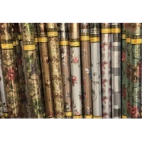 Клеенка в рулонах на стол Двусторонка Цветная золото/серебро 1.40м/20м