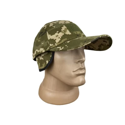 Бейсболка флис ушки Светлый пиксель, размеры XL-2XL Бейсболка флис ушки Светлый пиксель, размеры XL-2XL