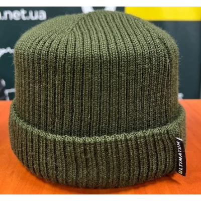 Шапка вязка полушерсть Олива Шапка вязка полушерсть Олива