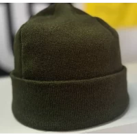 Шапка вязка с отворотом Цвет: олива