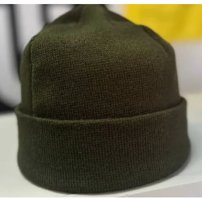 Шапка вязка с отворотом Цвет: олива Шапка вязка с отворотом Цвет: олива