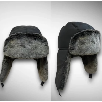 Шапка-ушанка (черная) Шапка-ушанка (черная)