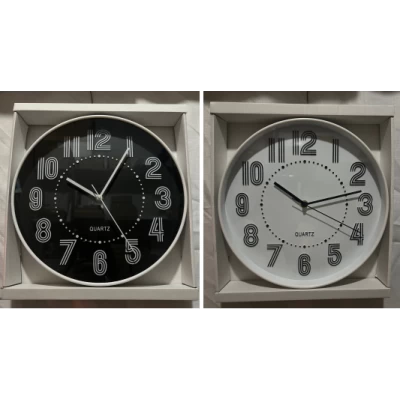 Часы настенные 30 см черные и белые