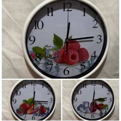 Часы настенные 25 см с рисунком фрукты