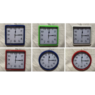 Часы настенные 20 см 3 расцветки, 2 формы