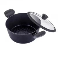 Кастрюля с алмазным антипригарным покрытием и крышкой EDENBERG EB-3488 6.7л